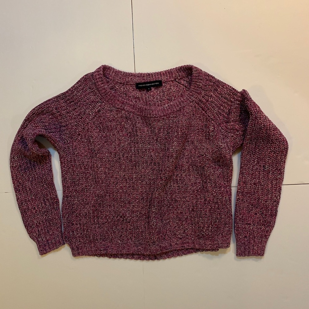 French Connection Pink Purple Cropped Sweater